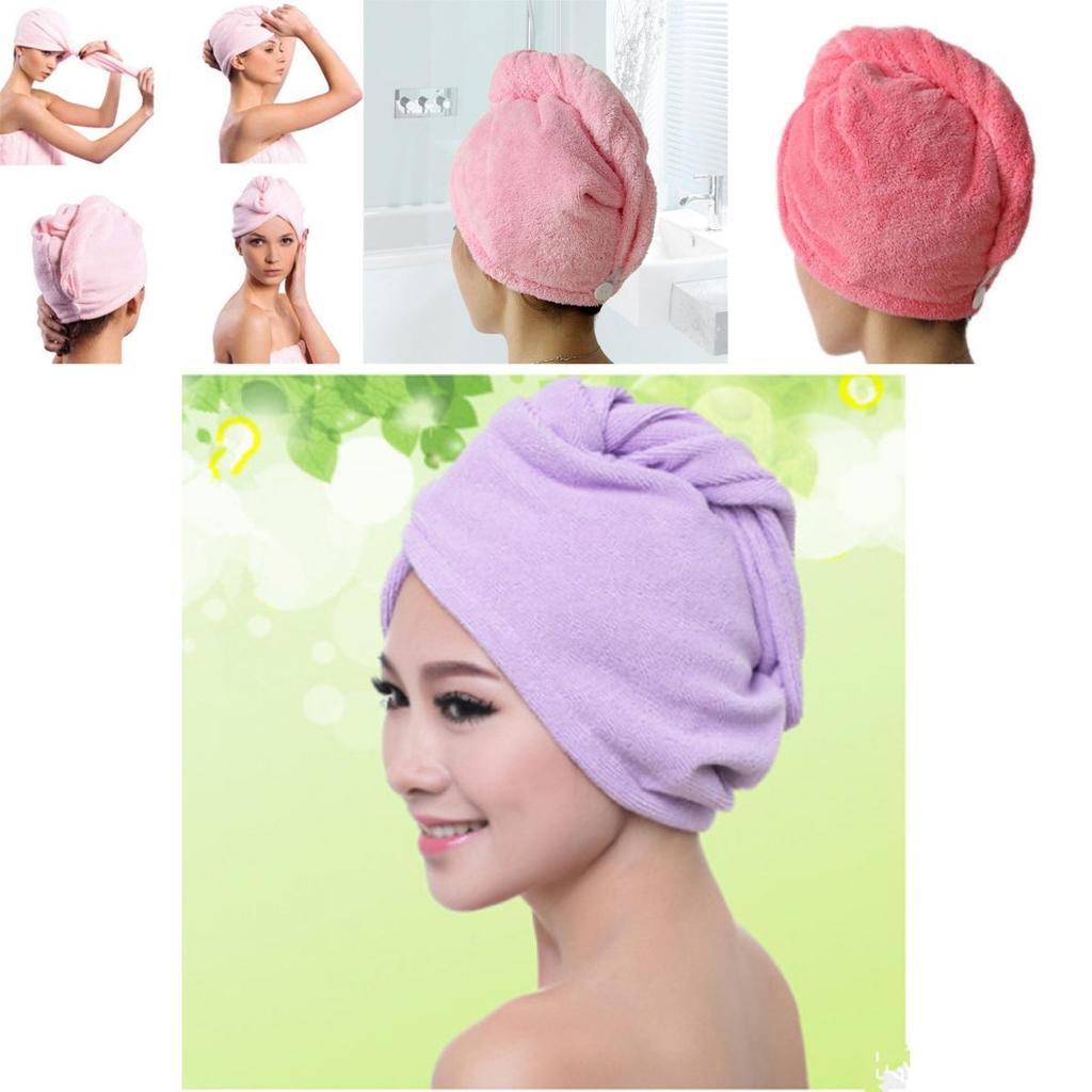 Coral Fleece Hair Towel Cap For Women Fast Dry Absorbent Shower Head Wrap