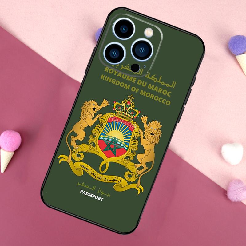 Morocco Flag Coat Of Arms Case For iPhone 15 16 Pro Max 11 12 13 Mini 14 15 Pro Max 15 Plus XR 16e Phone Back Cover