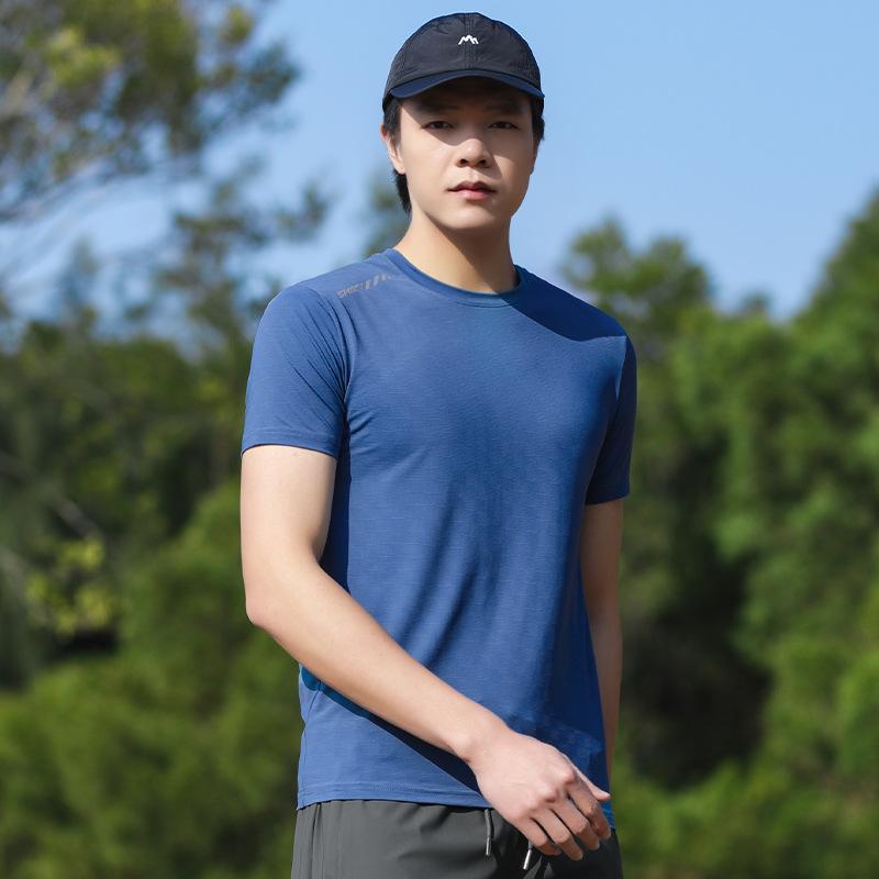 Summer Men's Fitness T-Shirt Short Sleeve High Sense Crew Neck Sports Casual Men's Quick-Drying Clothes