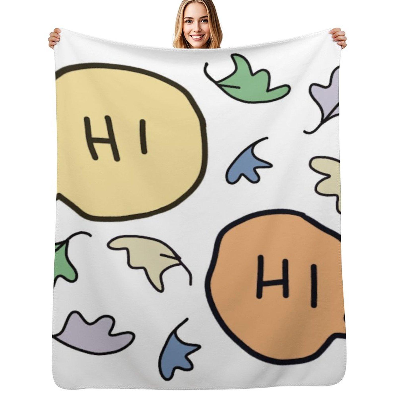 heartstopper hi with leaves Throw Blanket Fuzzy Plush Throw Blanket for Sofa Chair Size: 75*100cm, Weight: 230 GSM