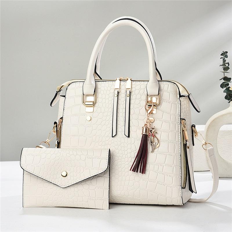 Trendy Versatile 2 Pieces Women Handbag Set Portable Hand Carry Single Shoulder Crossbody Bag For Daily Commute Shopping