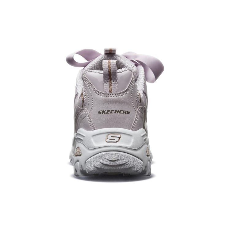 Skechers DLites 1.0 Lace-Up Retro Sports Low-Top Lifestyle Shoes Women Sneaker Lavender 11976-LAV