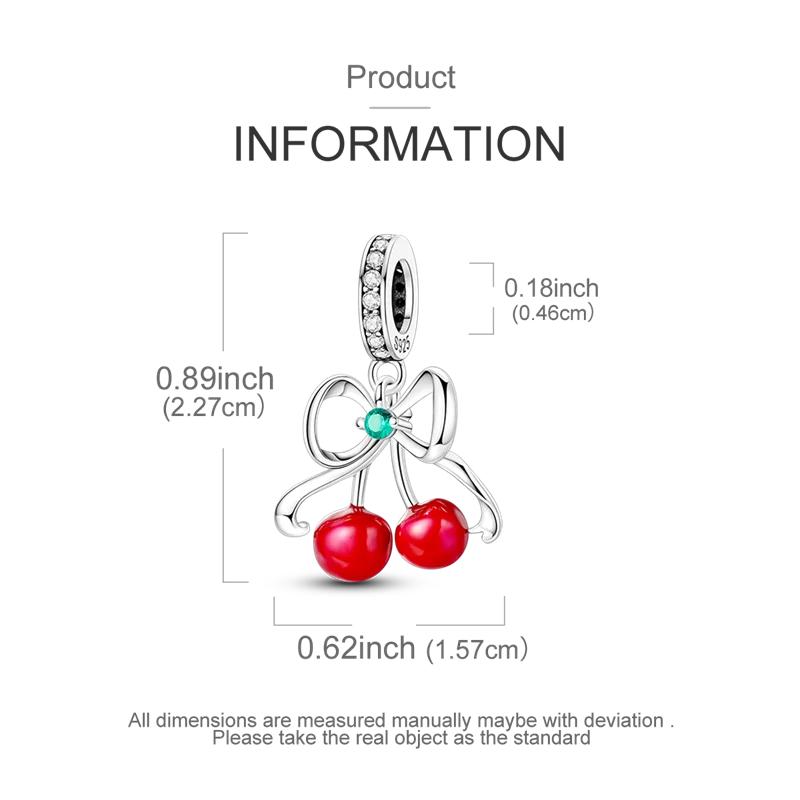 Copper Fruit Series Charms Lucky Clover Cherry Pitaya Lemon Pendants Fit Original Bracelet Jewelry Diy Marking Gift