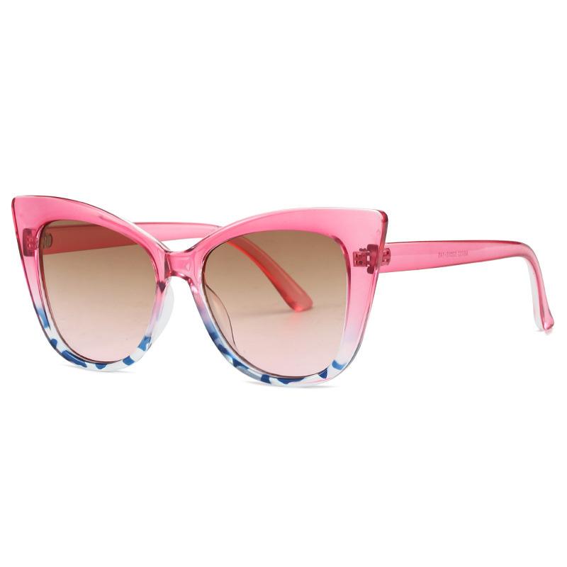 Oversized Cat Eye Sunglasses Women Fashion Gradient Colorful Frame Sun Glasses Lady Leopard Eye Wear Outdoor Streetwear Shades