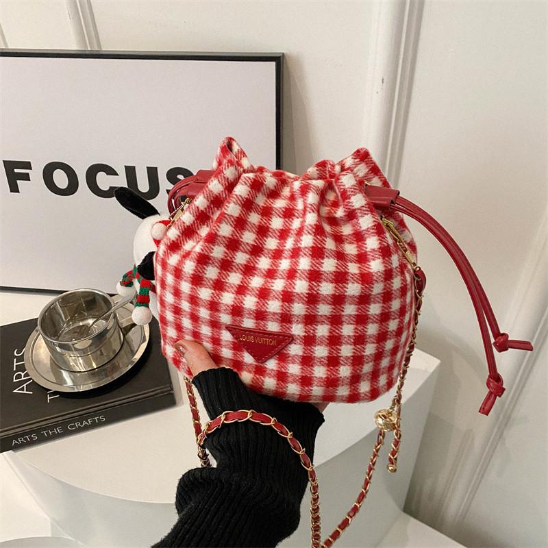 Trendy Street Style Pu Leather Bucket Bag For Women Fashionable Casual Crossbody
