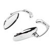 2pcs Motorcycle Rearview Mirrors Set Oval Sliver 8mm 10mm Universal for Motocross Chrome Alloy