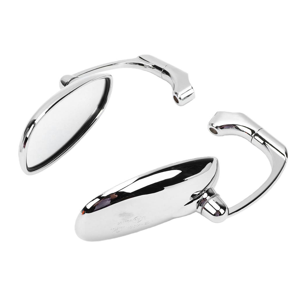2pcs Motorcycle Rearview Mirrors Set Oval Sliver 8mm 10mm Universal for Motocross Chrome Alloy
