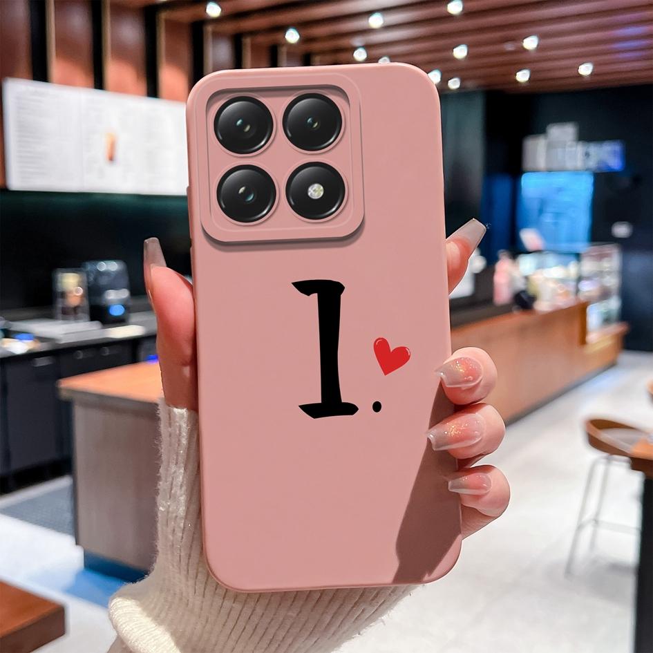 Case For Xiaomi 14T 14 15 12 12S 12T 12X Pro Ultra Lite Back Cover Pretty Love Heart Letter Pattern Soft Silicone Anti Fall Protective For Xiaomi Capa