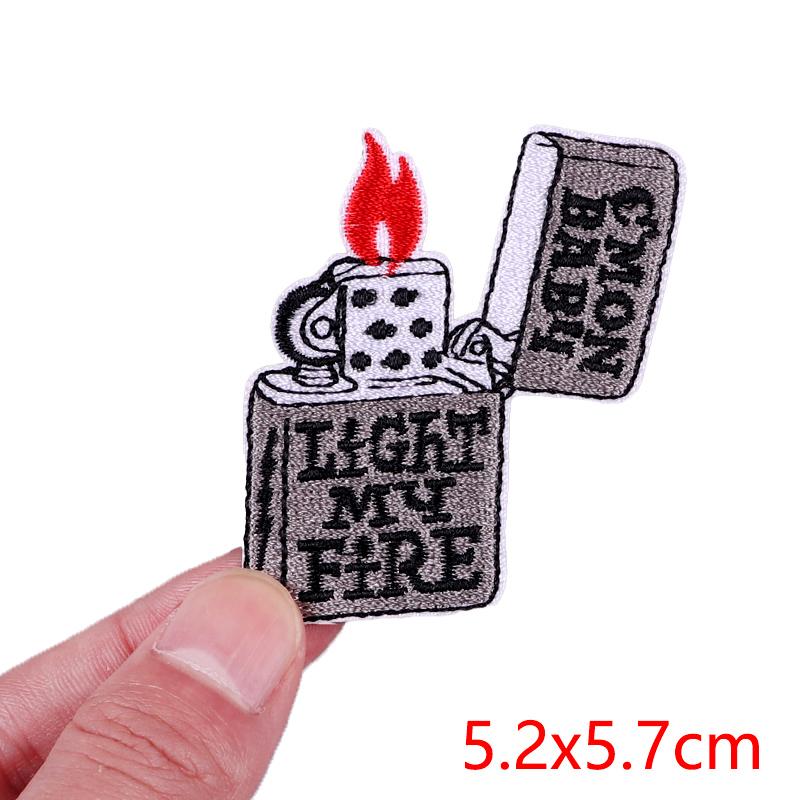 Punk /Heart Embroidery Patch Iron On Patches For Clothing Thermoadhesive Patches On Clothes Cartoon /Bottle Patch Sew Applique Diy