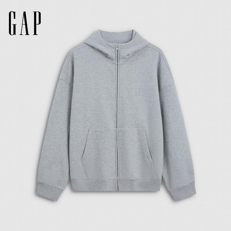Gap Unisex Oversized Faux Silver Fox Velvet Hooded Zip-Up Jacket