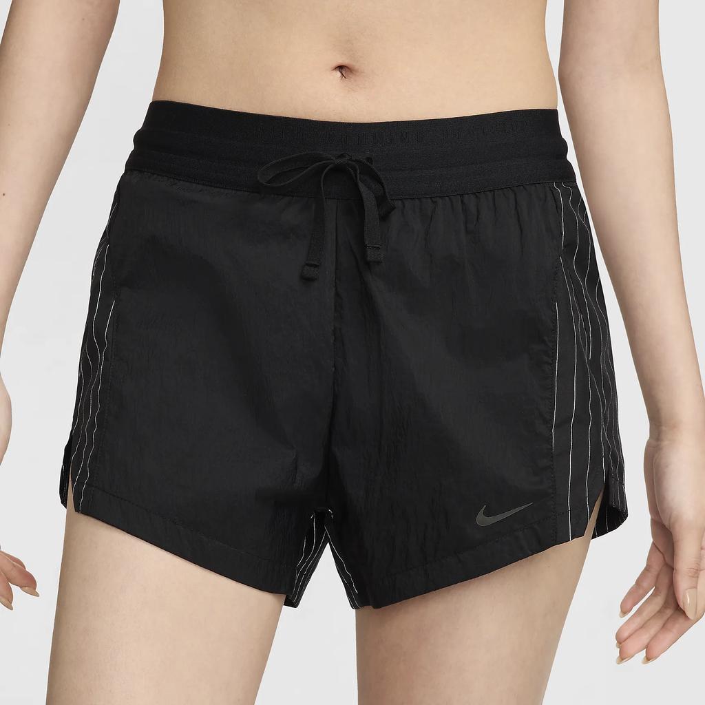 Nike Running Division Striped Design Training Casual Mid-Rise Sports Shorts Women Shorts Black FN2716-010