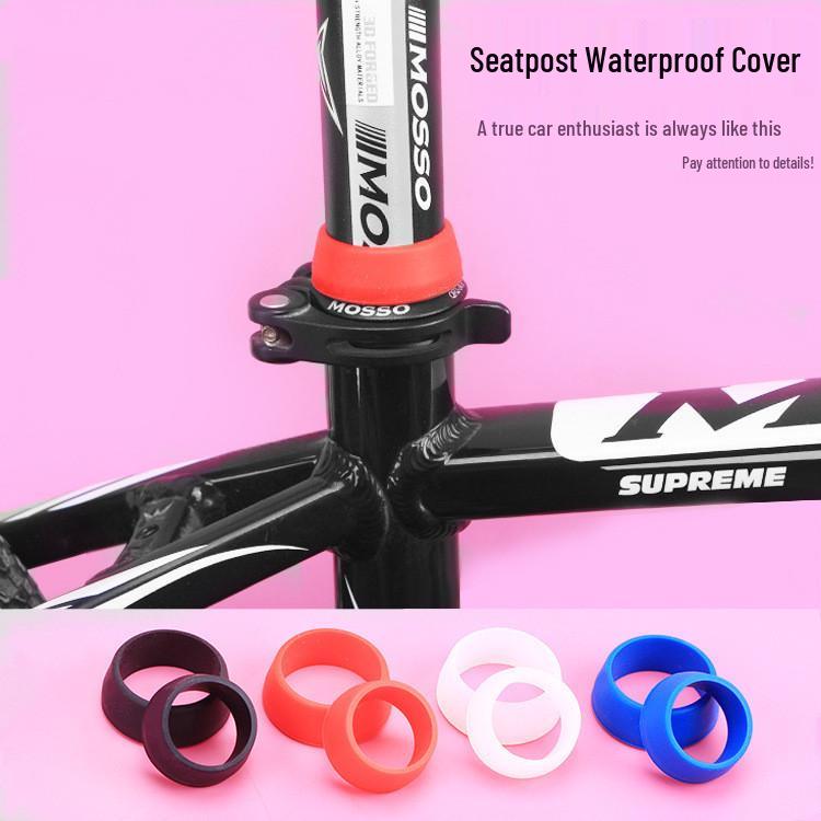 

Vibrant Silicone Waterproof & Dustproof Bicycle Seatpost Cover with Clamp White