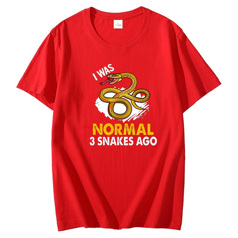 Funny Shirts Graphic Tee I Was Normal 3 Snakes Ago Fashion For Unisex Tops Tshirt New Arrival Goods Summer Cotton Tshirt
