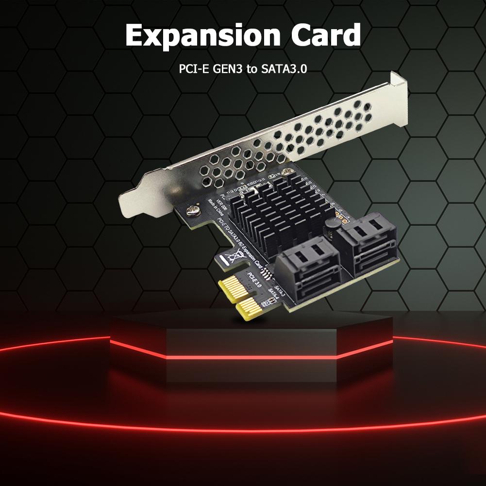 4 Port Computer Card Connectors SATA III PCIe Card 6Gbps SATA 3.0 to PCI-e 1X Adapter/USB 3.0 PCIE Riser Expansion Card