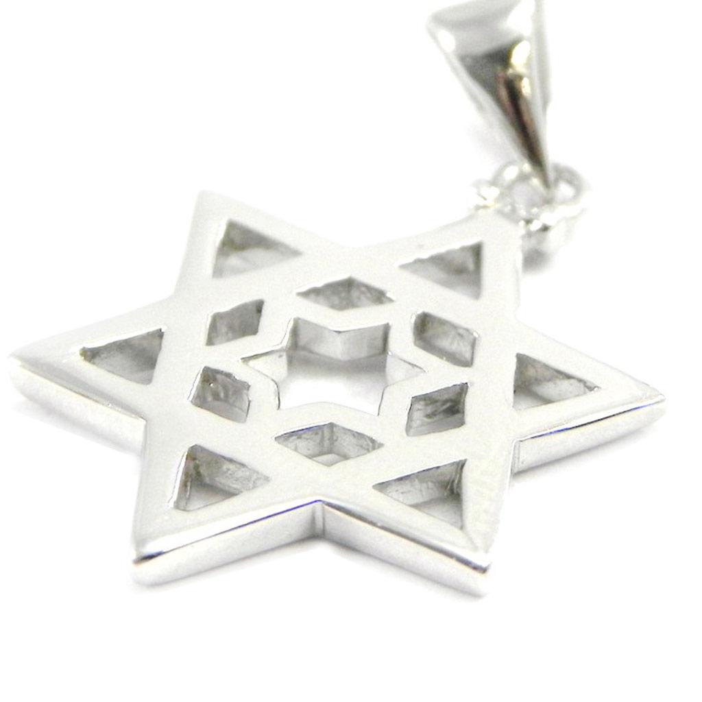 Les Trésors De Lily [I3924] - Pendentif Argent 'Etoile de David' argenté