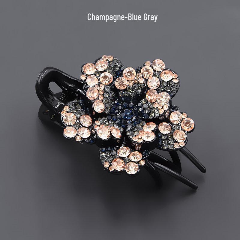 Korean Rhinestone Summer Flower Hair Clip for Women All Natural