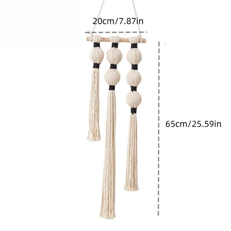 

1pc Hand-woven Round Cotton Rope Simple Tassel Tapestry Gourd-shaped Wall Hanging in The Living Room Homestay Cotton Gift