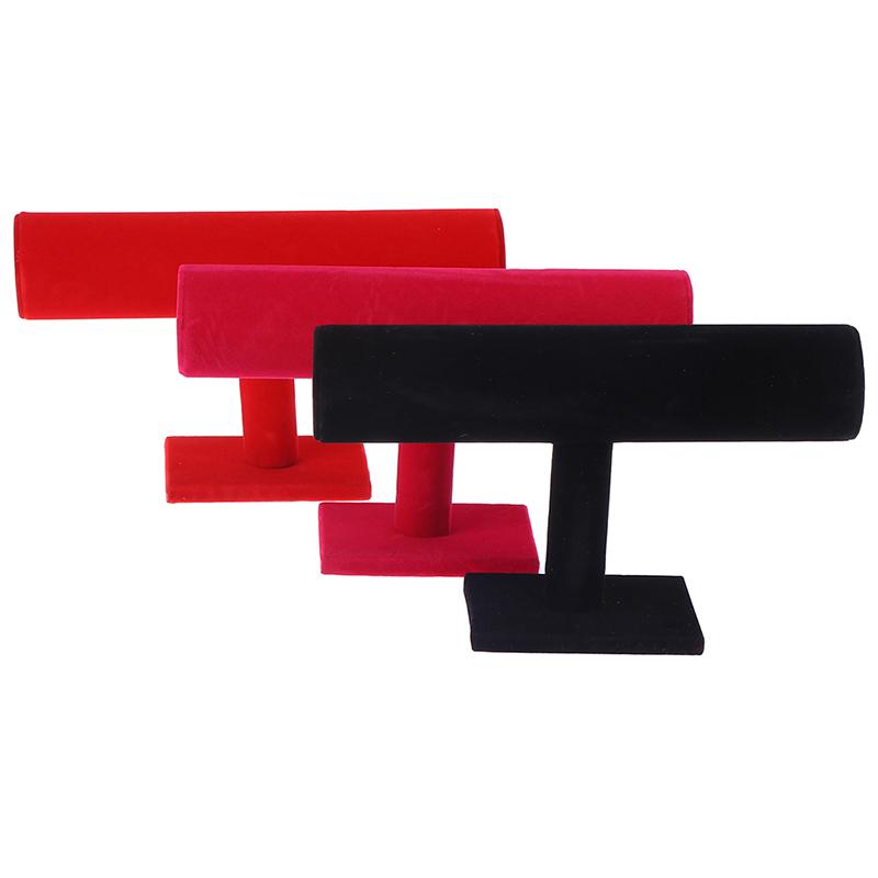 Velvet T-Bar Display Stand Holder Organizer Bracelet Jewelry Watch Headband Rack