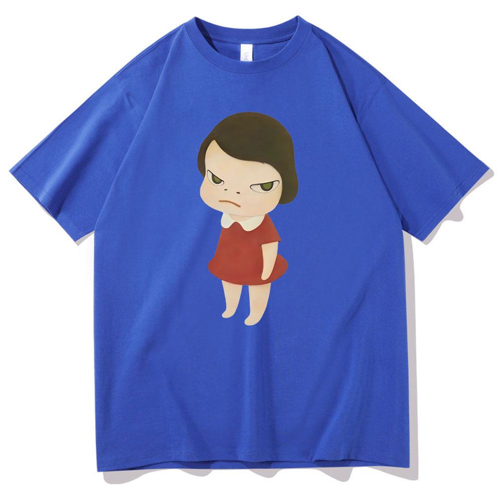 Yoshitomo Nara Red Dress Girl Graphic Print Tshirt Men Women Fashion Cartoon Harajuku Tshirts Male Cute Funny Oversized T Shirt
