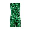 Women's Fashion Retro Printed Jumpsuit Casual Overalls Jumpsuit Shorts
