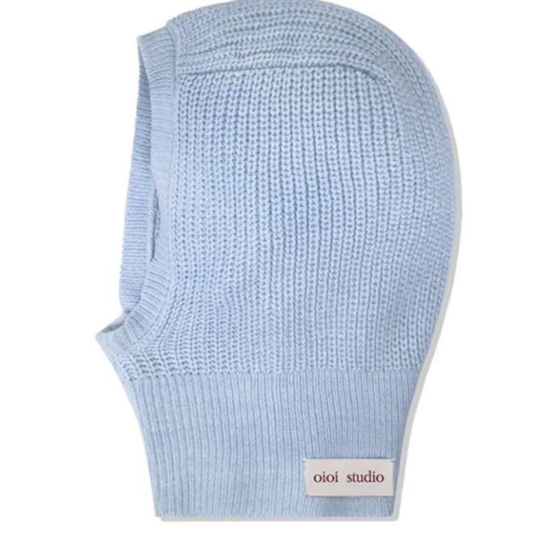 

OIOI COLLECTION Zip-up Knit Balaclava [SKY BLUE] F