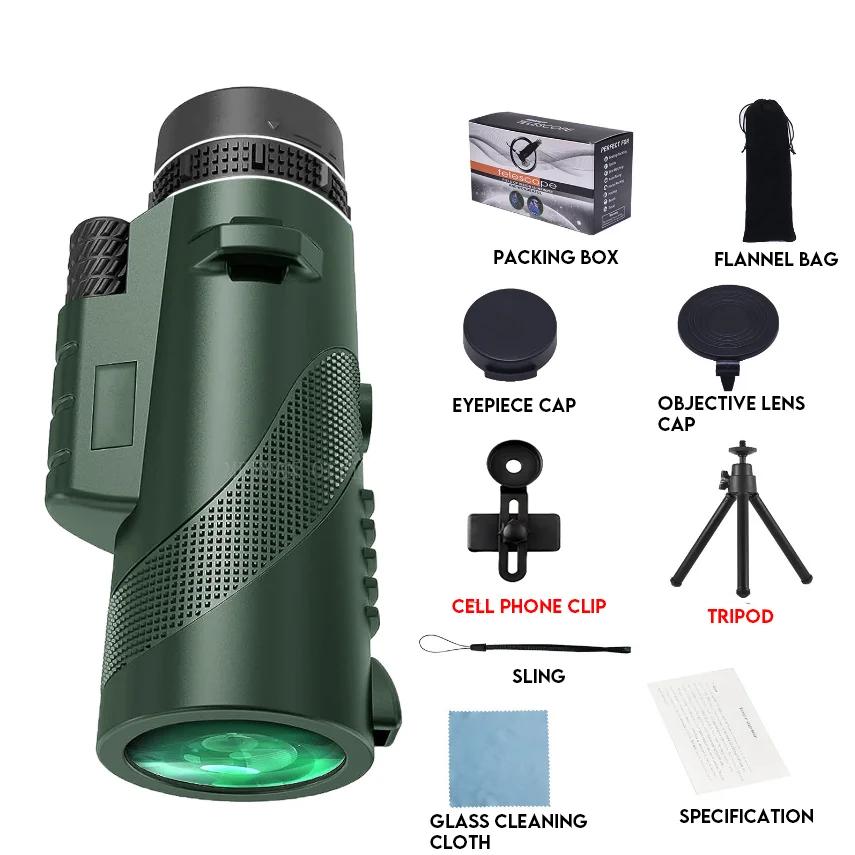 80x100 Tragbares Monokular-Teleskop Monokel Monokular Reichweite Langstrecke Teleskop Jagd Sport Outdoor Camping Reise