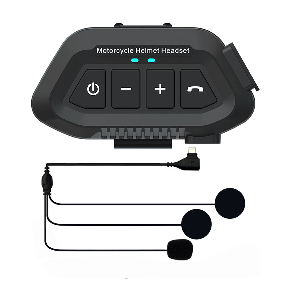 1200mAh Motorcycle Helmet BT5.3 Headset Wireless HandsFree Call Voice Assistant Waterproof Intercom System Moto Earphone Headset