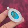 Blue Copper Turquoise Gemstone Pendant Handmade Jewelry, Brand New 925 Sterling Silver Jewelry Gift For Wife