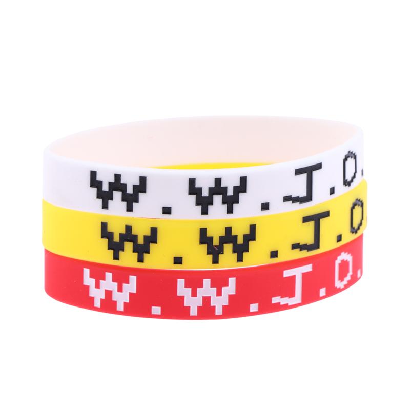 1 Pezzo Braccialetti in Gomma WWJD Colorati What Would Jesus Do Braccialetti in Silicone Per Uomini Donne Bomboniere Festa Cristiana Gesù WWJD