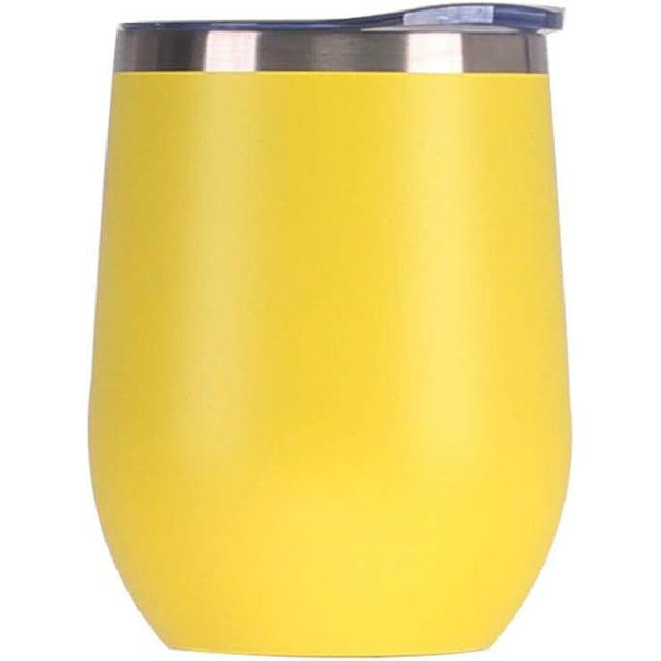 12 oz Stainless Steel Wine Tumbler Stemless Glasses with Lid, Double Wall Insulated Travel Mug Perfect for Wine, Coffee, Drinks, Champagne, Cocktails