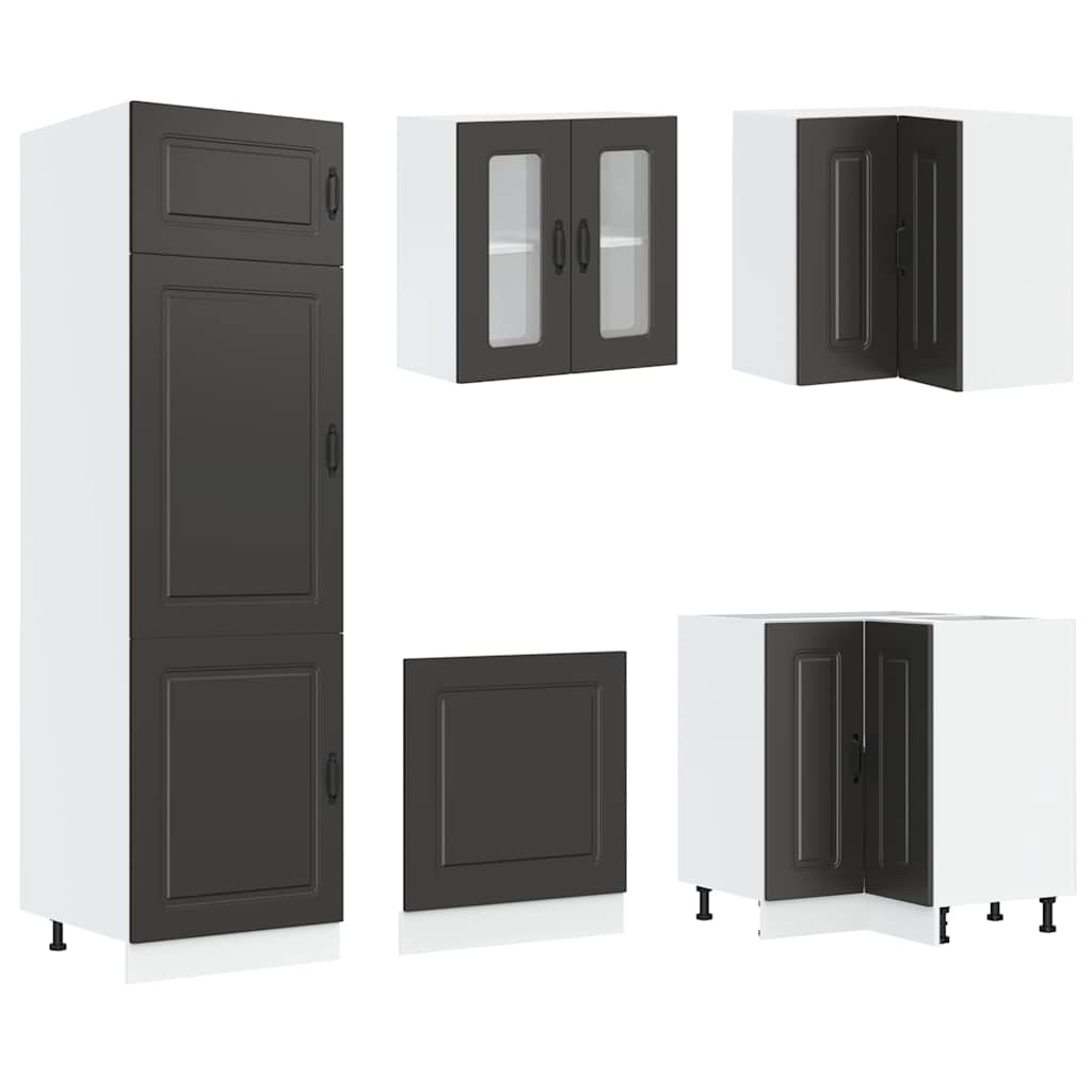 Vidaxl Set di Mobili da Cucina Kalmar, 14 Pezzi, Nero
