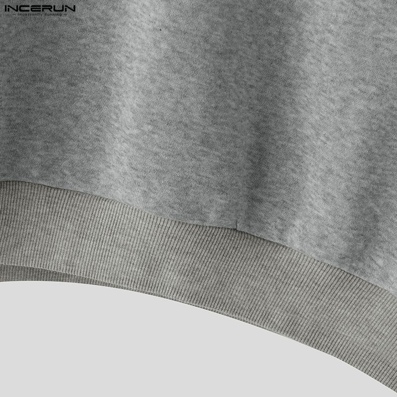 INCERUN Autumn Men Casual Long Sleeve Patchwork Hooded Pullovers Sweatshirts