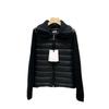 Autumn and winter new lapel knitted sleeves splicing women's short light down jacket slim and thin ribs jacket