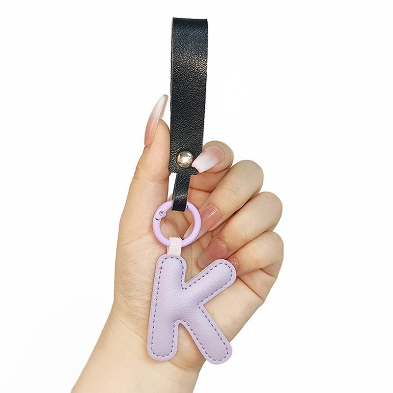 

A To Z искусственная кожа начальная буква брелок для женщин конфетный цвет простая модная сумка телефон кулон автомобильный брелок ювелирные изделия подарки K