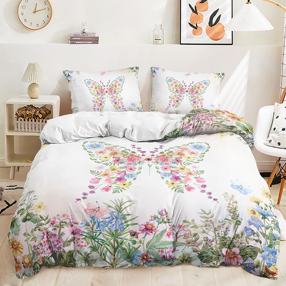 Three-Piece Quilt Cover Gothic Butterfly Kit Bedding Digital Printing Two-Piece Set