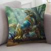 GAME Monster Hunter Pillow Covers Cartoon Sofa Decorative Home Doublesided Printing Short Plush Cute Cushion Cover
