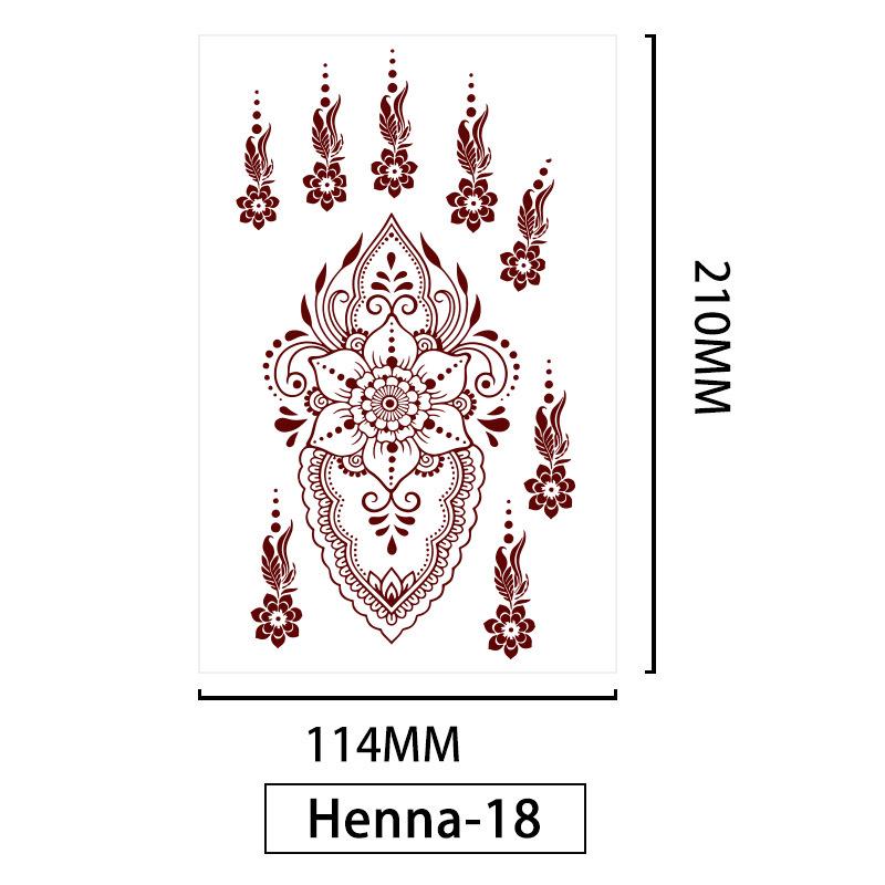 Crimson Lace Henna Tattoo Stickers: Waterproof, Sweatproof, Semi-Permanent
