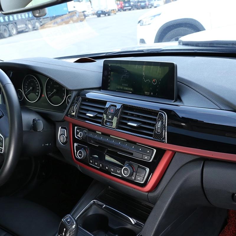 ABS Silver Bil Mittkonsol Luftkonditioneringsuttag Ram Skydd Dekorationsdekal För BMW 3 4 Serie F30 F31 F32 F33 F34 GT 2013-2019