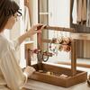 Desktop Storage Rack Wooden Headband Holder Stand, Hair Accessories Organizer Tray for Hairbands, Scrunchies, Wood Ties, Bows & Clips, Jewelry Display