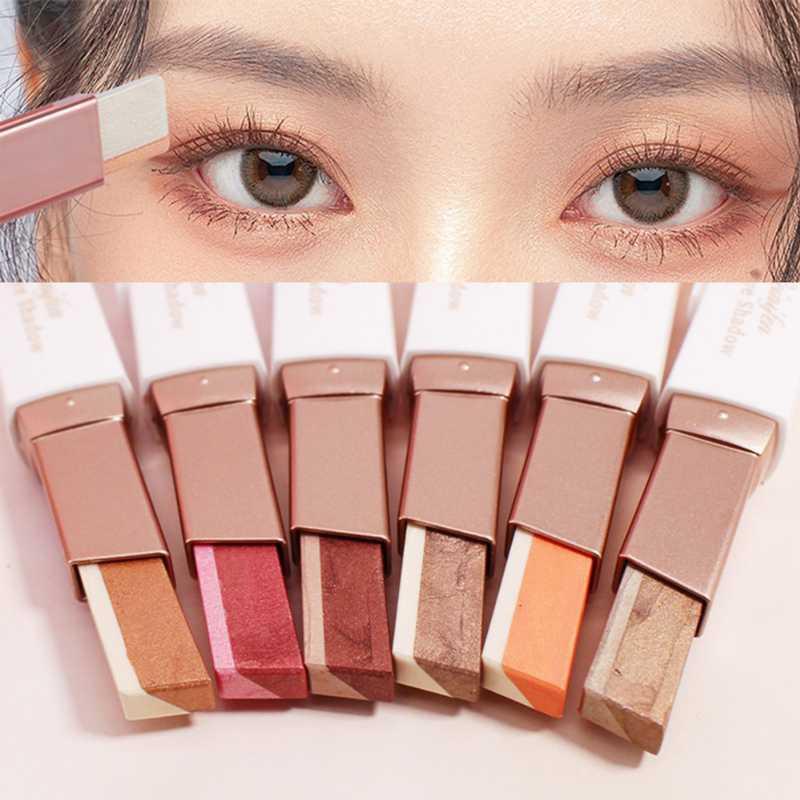 Double Color Glitter Eye Shadow Stick Matte Eyeshadow Makeup Waterproof Bicolor Shimmer Cosmetics Beauty Makeup Tool