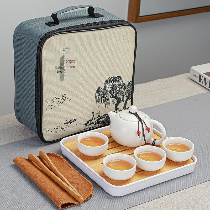 Ceramic Kung Fu Tea Set - Portable Business Gift with Custom Logo Souvenir