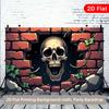 2D Plane Skeleton Hole Through Brick Wall Indoor and Outdoor Party Banner Suitable for PROM Party Room Decoration Polyester