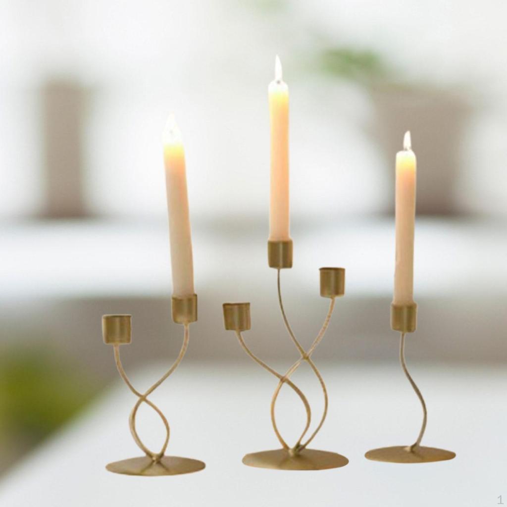 3 Piece Iron Candle Holder Set for Dinner Valentine's Day Party And Weddings