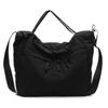 Solid Nylon Totes Bag Versatile Large Capacity Overlarge Drawsting Bag Light Weight Casual Women's Commutting