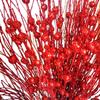 Artificial Glitter Berry Stems Red Gold Silver Powder Berry Branches Xmas Tree Wreath Decoration Party New Year Table Ornament