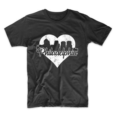Herren Philadelphia Shirt - Retro Philadelphia Pennsylvania Skyline Herz T-Shirt