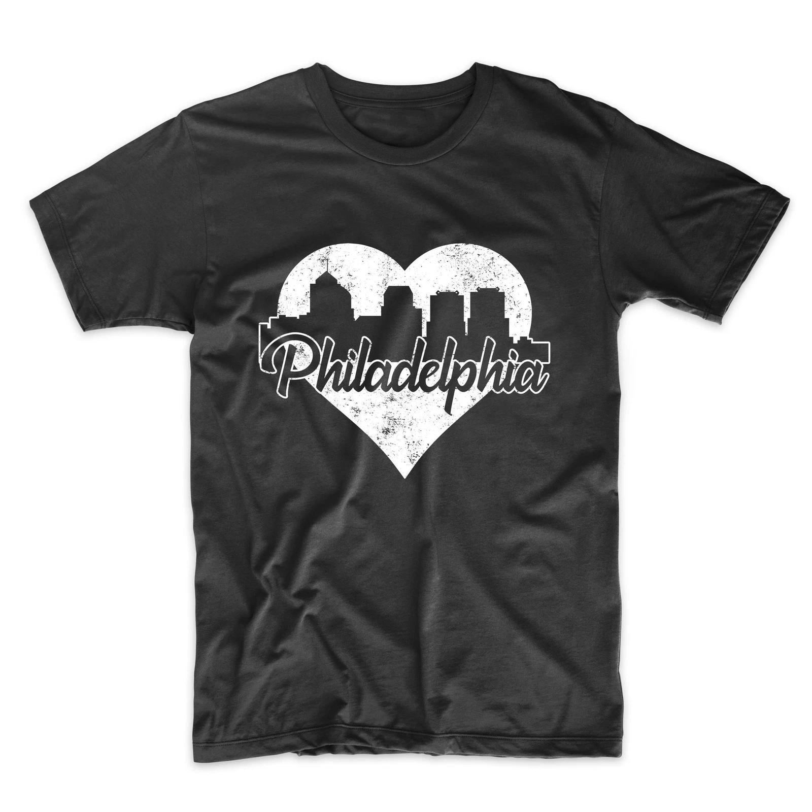 Men s Philadelphia Shirt - Retro Philadelphia Pennsylvania Skyline Heart T-Shirt XL