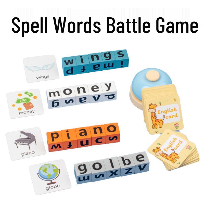 

Wooden English Spelling Battle Game: Early Education Alphabet Puzzle for Kids