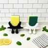 Cute Sponge Holder with Drainage Soap Dish Kitchen Sink Organizer Countertop Storage Tray Sponge Drying Rack