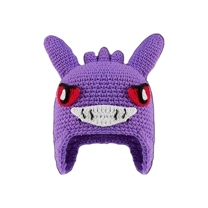 

Lovely Cartoon Bucket Hats Funny Knitted Hat Crocheted Fisherman Fashion Hat Winter Accessory for Men and Women